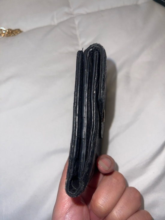 CHANEL Black Quilted Leather Wallet with Gold Chain - Picture 16 of 16